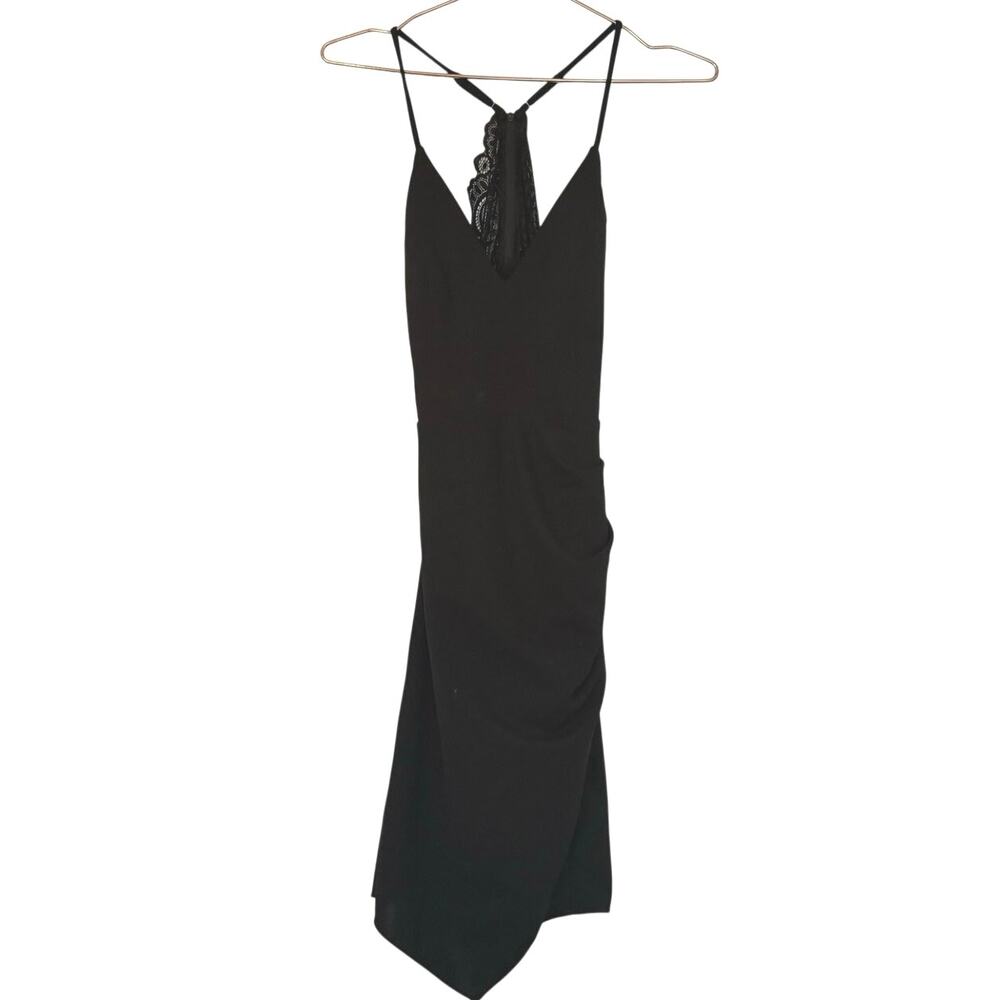Jules & Cleo black v neck asymmetrical cocktail dress new with tag size 2